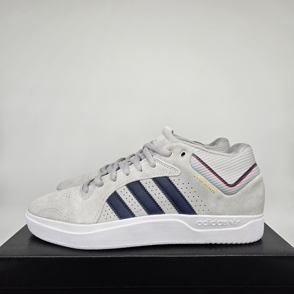 adidas Tyshawn Mid Grey Collegiate Navy Suede Men's Skateboarding Shoe Size 11.5